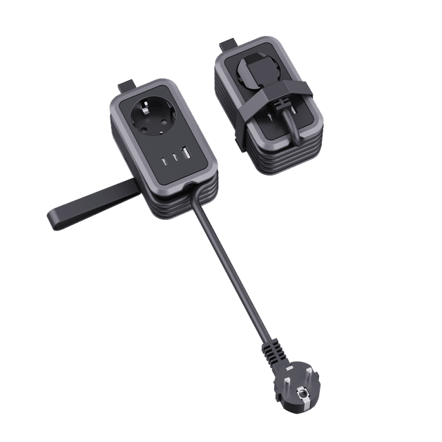 مشترك كهرباء للسفر مع USB وType-C موديل E35