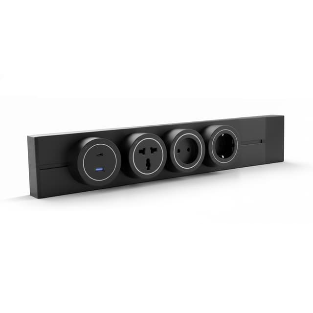 مسطرة كهرباء مجنتيك 50 سم متعددة الاستخدامات+ 3 سوكت + 1USB – إضاءة زرقاء