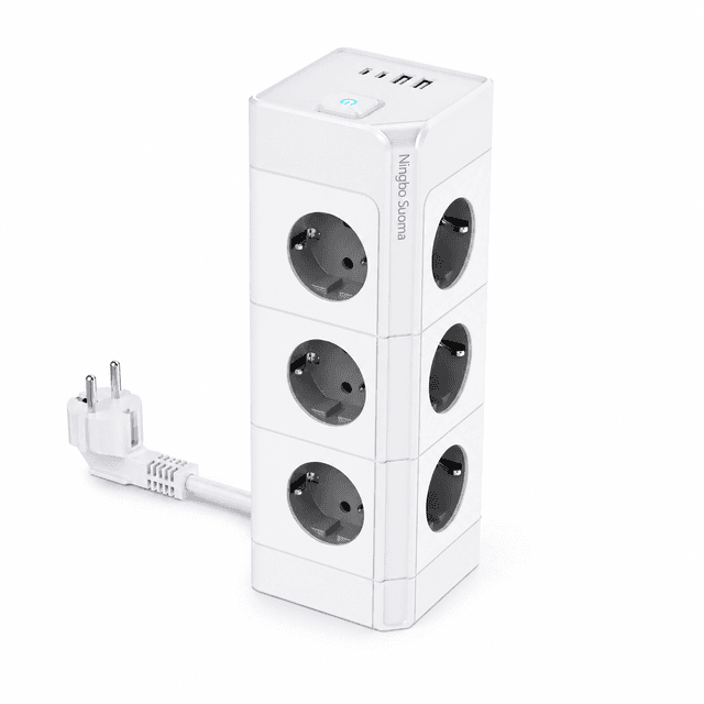 مشترك كهرباء تاور 12 مخارج مع USB & Type-C  –   موديل E40-3